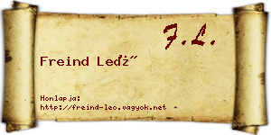 Freind Leó névjegykártya